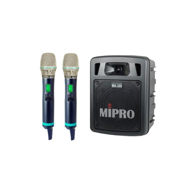 【MIPRO】MA-300D配2手握麥克風580H(最新肩掛式藍芽5.8G無線喊話器)