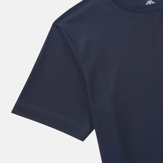 【DESCENTE】短袖上衣 男 女 中性 快排 UNI RAYBLOCK SHORT SLEEVE T-SHIRTS 深藍 SR223UTS47-DNVY