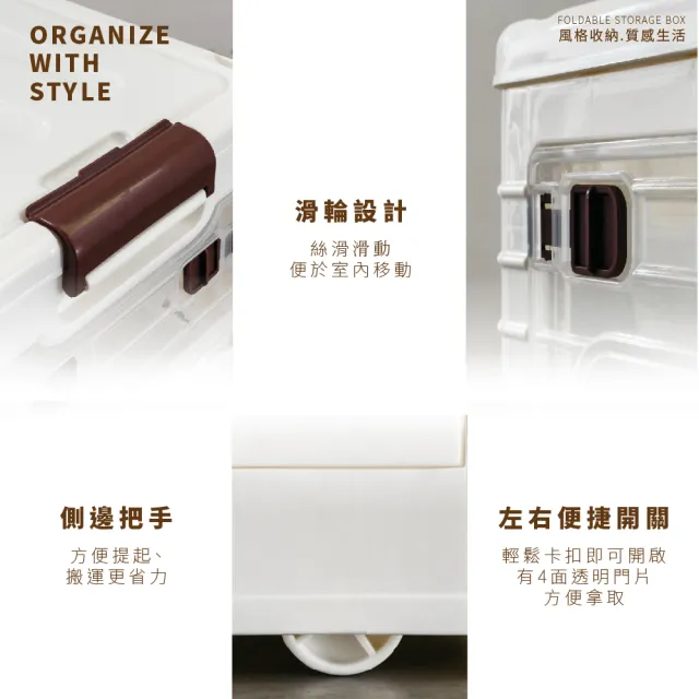 【RICHOME】SHOUGA摺疊收納箱(摺疊收納櫃 免組裝櫃 置物櫃 塑膠儲物櫃 摺疊箱 展示櫃 BX018)