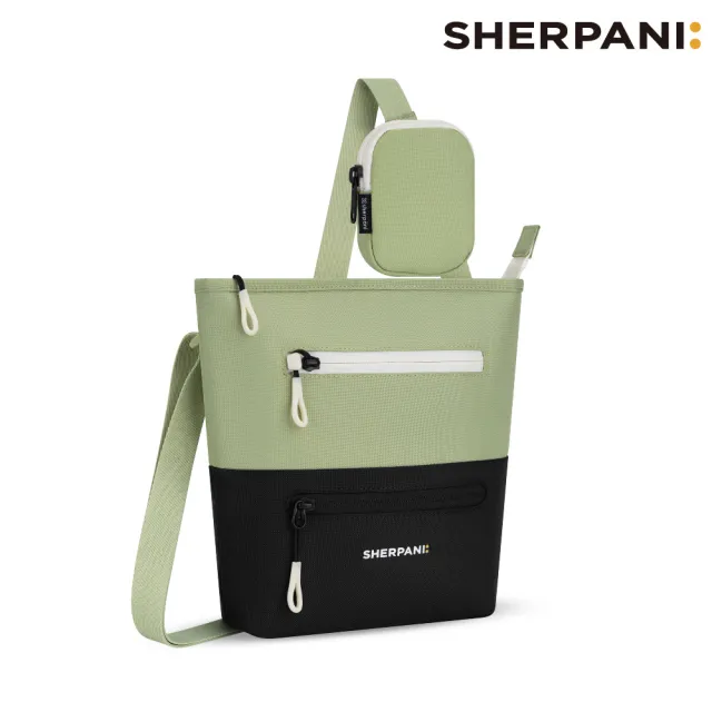 【Sherpani】雙11 RFID 防潑水多功能斜背包 26I Sadie 4L｜草綠-黑 (RFID屏蔽 撥水 附零錢包)（其他規格）