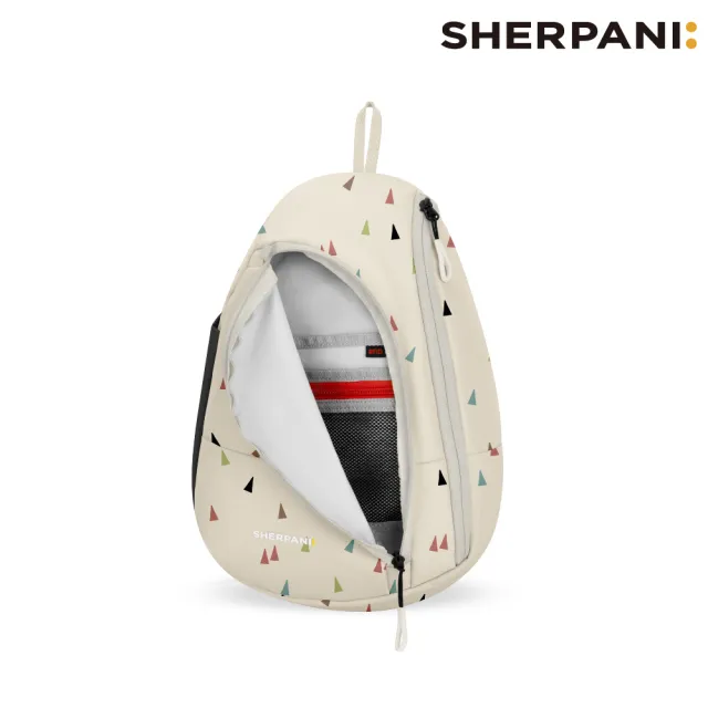 【Sherpani】雙11 RFID 防潑水多功能斜肩包 26I Wayfarer 8L｜印花米-黑 (RFID屏蔽 撥水 肩背 後