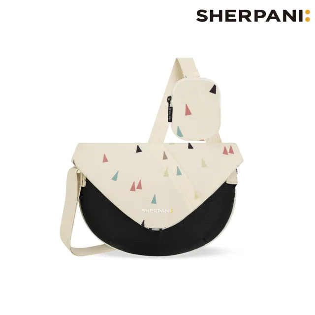 【Sherpani】雙11 Sherpani RFID 防潑水多功能郵差包 26I Milli 2L｜印花米-黑 (RFID屏蔽 撥水  