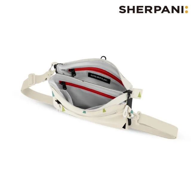 【Sherpani】雙11 Sherpani RFID 防潑水多功能斜背包 26I Zoom 1L｜印花米色 (RFID屏蔽 撥水)