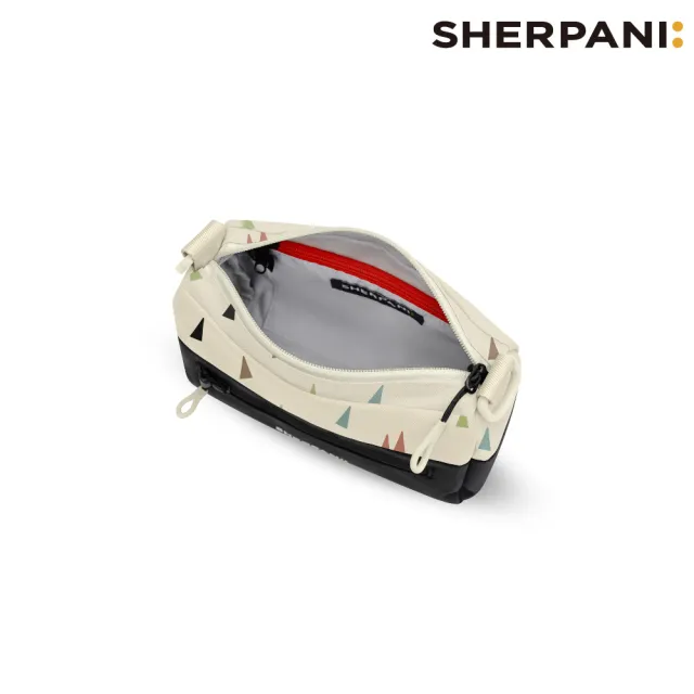 【Sherpani】雙11 RFID 防潑水多功能斜背包 26I Skye 3L｜印花米-黑 (RFID屏蔽 撥水)