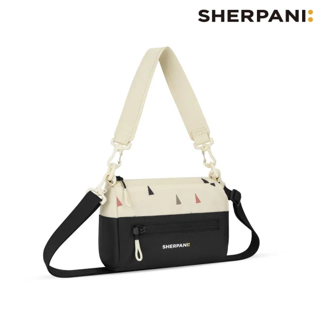 【Sherpani】雙11 RFID 防潑水多功能斜背包 26I Skye 3L｜印花米-黑 (RFID屏蔽 撥水)