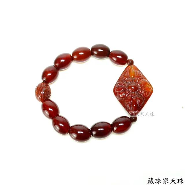 【藏珠家】紅玉髓不動明王天珠手鍊