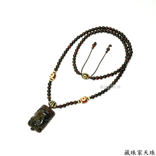 【藏珠家】40x26mm阿卡關公天珠項鍊
