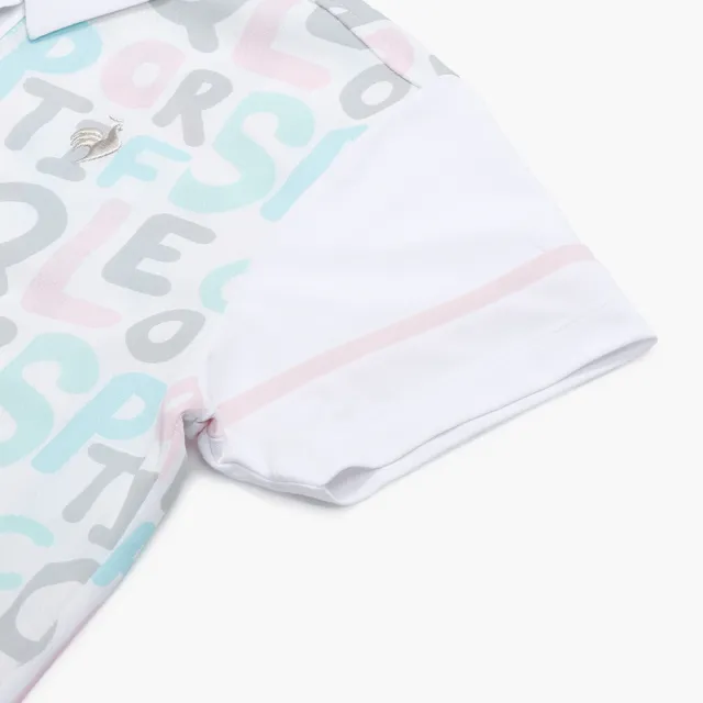 【LE COQ SPORTIF 公雞】高爾夫系列 女款粉紅色吸汗速乾彈性防曬短袖POLO衫 QLX2T216