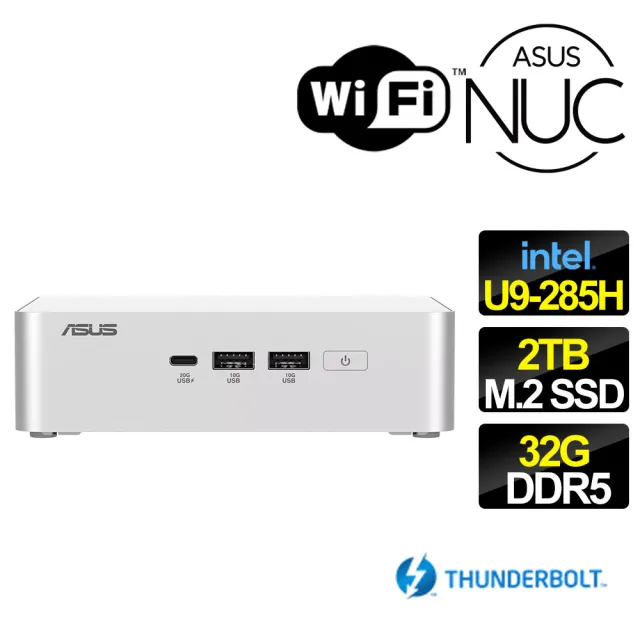 【ASUS 華碩】NUC U9十六核{純白時刻} 迷你電腦(U9-285H/32G/2TB M.2)