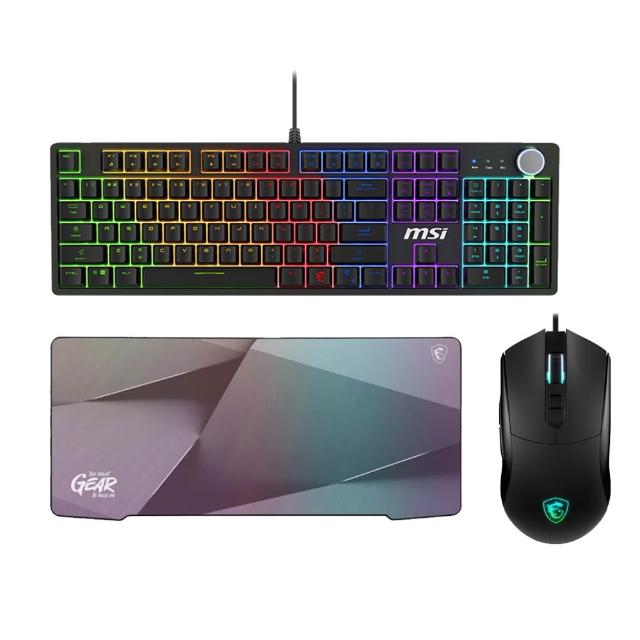 【MSI 微星】電競組★FORGE GK320 RED TC 電競鍵盤+GM320滑鼠+GD72電競鼠墊