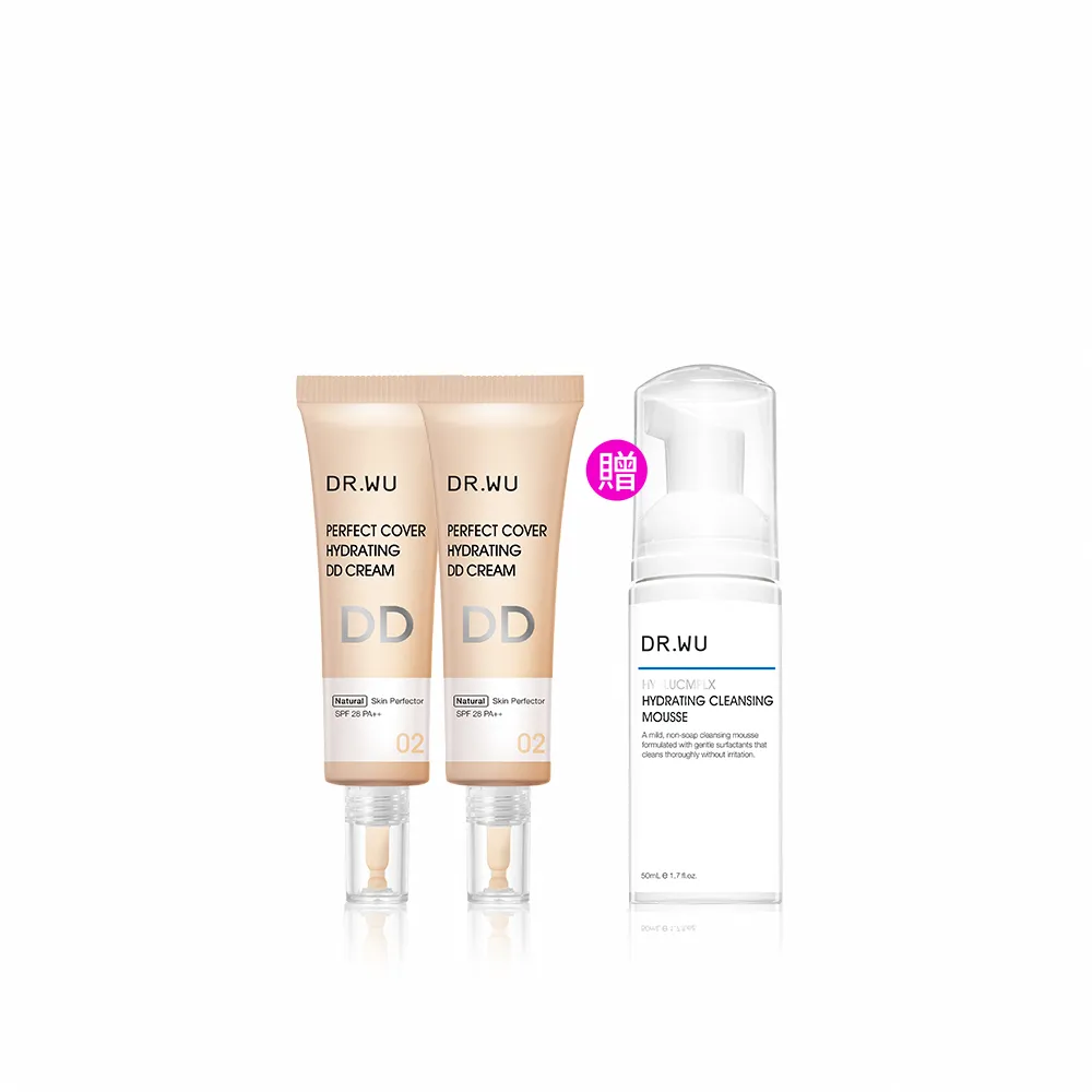 【DR.WU 達爾膚】超完美保濕DD霜SPF28 40ML(自然色 2入組)