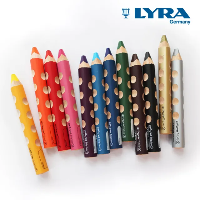 【LYRA】胖胖三角洞洞蠟筆12色+專用筆削(水洗蠟筆 兒童蠟筆 幼兒蠟筆 無毒蠟筆 寶寶蠟筆 水溶性蠟筆)