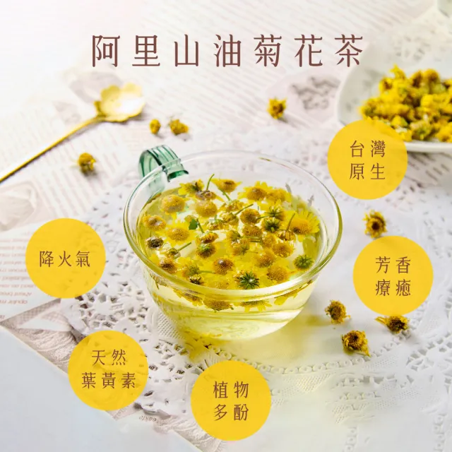 【慢悠仙】阿里山油菊花茶 25g X3袋 (花瓣/台灣/每袋可沖40壺/SGS無農藥/無咖啡因無糖/花草茶養生茶)