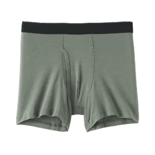 【MUJI 無印良品】男柔滑前開拳擊內褲(深灰/黑色/深藍/煙燻綠/墨灰橫紋/深灰橫紋)