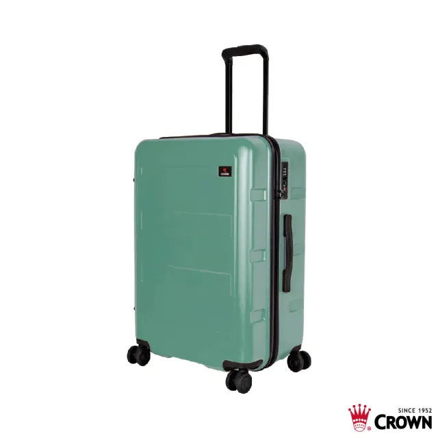 【CROWN 皇冠】假日照常配送 26吋 拉鍊拉桿箱 行李箱 旅行箱(霧面/超輕量)