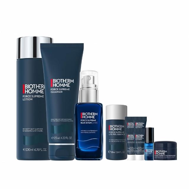 BIOTHERM碧兒泉男仕極量深層三步驟組，專為男士肌膚設計，包含精華液、洗面乳與乳液，提供深層保濕與修復功效，強化肌膚屏障，改善乾燥與粗糙，讓肌膚保持健康水潤狀態。