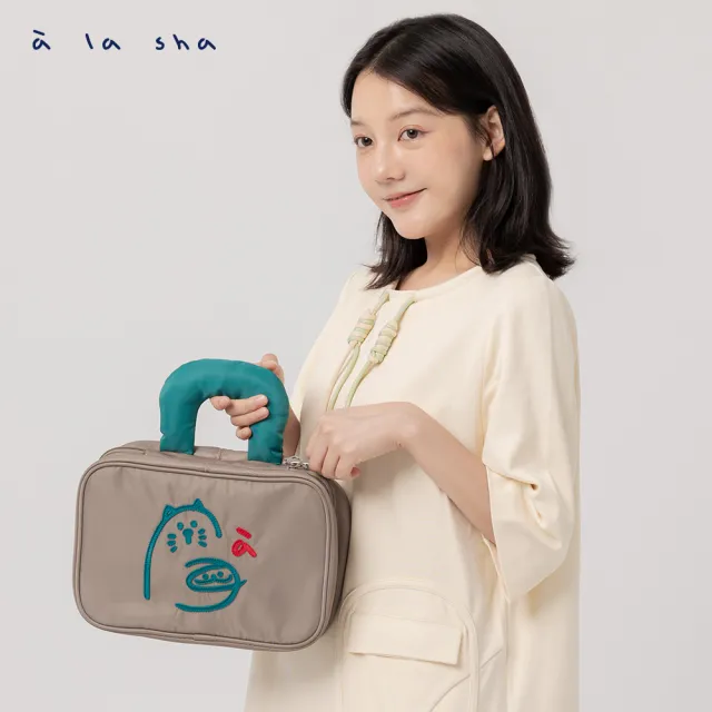 【a la sha】Qummi抹茶繡花掛掛收納包