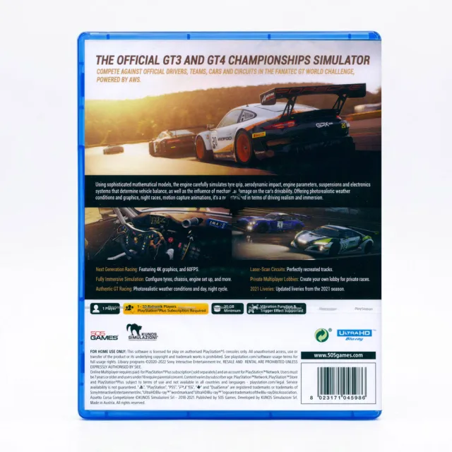 【SONY 索尼】PS5 神力科莎 出賽準備：競爭 中英文歐版 ASSETTO CORSA COMPETIZIONE