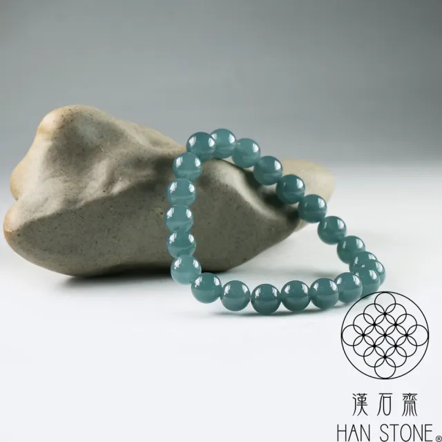 【漢石齋】天然翡翠A貨 手珠手串 冰糯種藍水(7.6mm*22pcs)