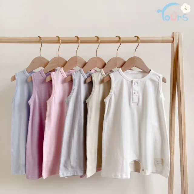 【YOUrs 優兒思】竹紋棉-無袖連身衣 寶寶服(台灣製童裝 夏季嬰兒 短袖休閒 連身衣)