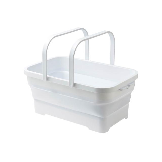【ISETO 伊勢藤】日製方形伸縮折疊式提籃/水桶-15L-多色可選(萬用水桶/戶外水桶/軟水桶/折疊水桶/摺疊水桶)
