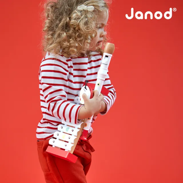 【Janod】音樂好好玩-樂器四件組(兒童樂器 鈴鼓/響板/直笛/鐵琴)