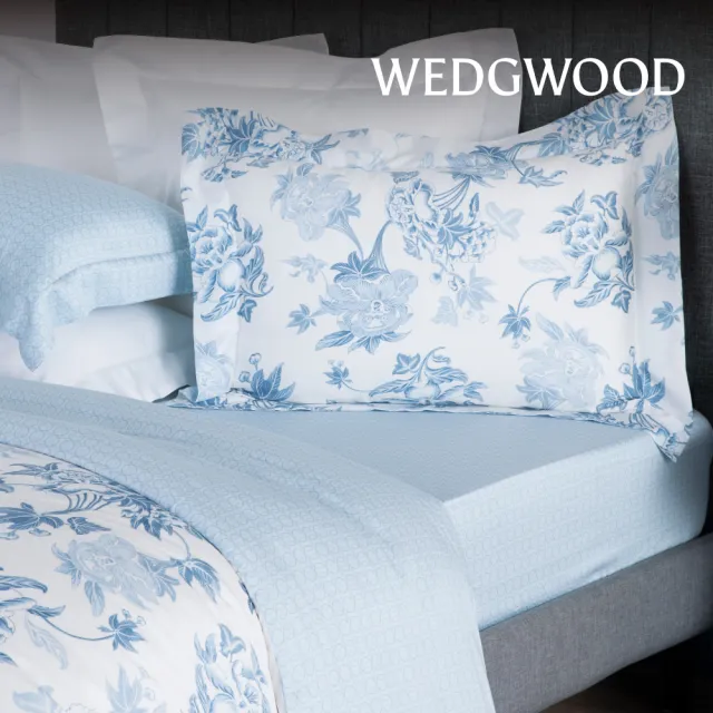 【WEDGWOOD】印花薄被套床包枕套四件組 加大(天絲純棉任選｜60支300織)