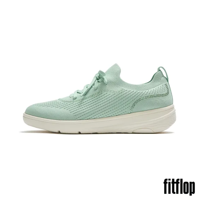 【FitFlop】SUPER-Q 水鑽邊針織繫帶休閒鞋-女(薄荷綠色)