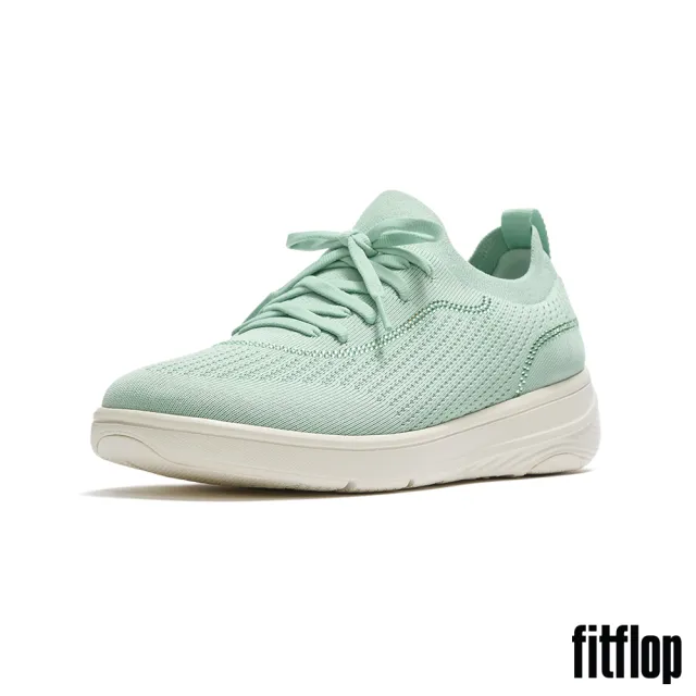 【FitFlop】SUPER-Q 水鑽邊針織繫帶休閒鞋-女(薄荷綠色)