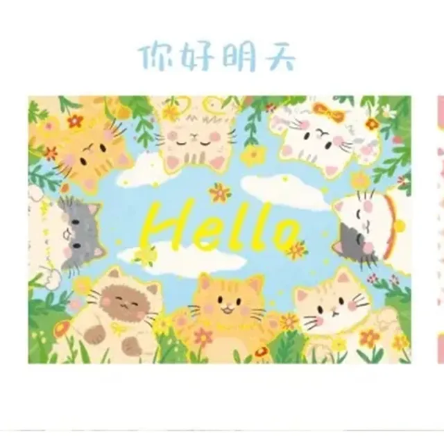 【德德小品集】韓系可愛貓咪卡 療癒插畫祝福卡 附信封高質感賀卡 燙金質感  手寫心意 禮物