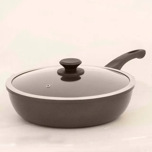 【ＵNICOOK 優樂】樂廚深型不沾平底鍋附蓋30cm(SGS認証/手工鑄造/台灣製造)