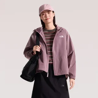 【The North Face】北面女款粉色DWR防潑水可打包連帽外套｜8FZT0SO 抗UV