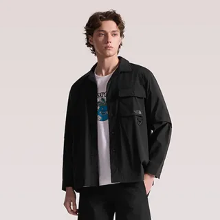 【The North Face】北面男款黑色DWR防潑水防風外套｜8FZPJK3 抗UV