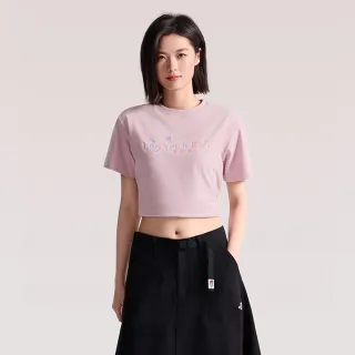 【The North Face】北面女款粉色FLASHDRY速乾胸前印花短袖T恤｜8GX60SO 排汗衫
