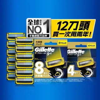 【Gillette 吉列】Proshield 鋒護系列5+1 刮鬍刀頭 – 超值優惠組12刀頭