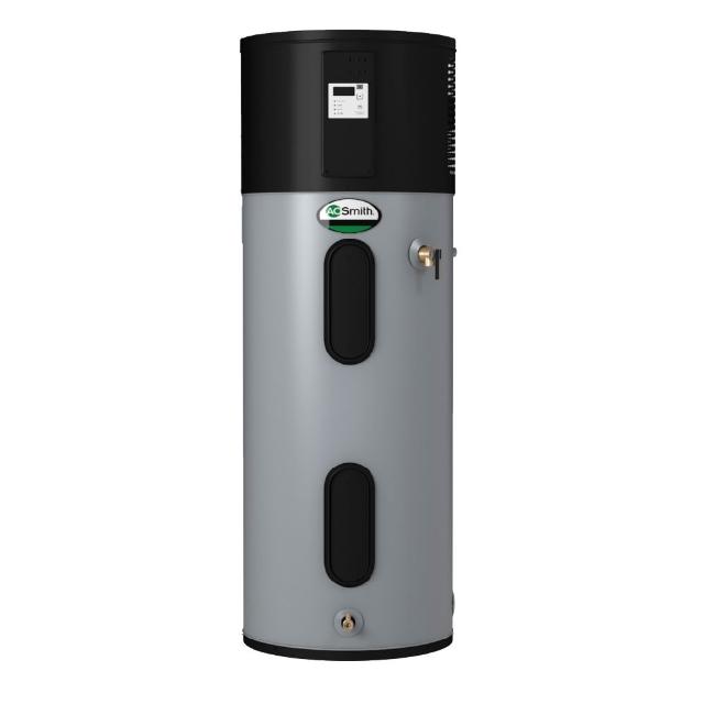A.O. Smith 史密斯 HPTU-50 電熱水器，美國原裝進口，採用熱泵電能式設計，數位恆溫控制，水溫範圍35-65℃，熱水放出量達190L，熱效率UEF3.4超高節能。尺寸H1600xD560mm，重量88kg，電壓220V，額定功率550W(節能模式)，適用3/4英吋管口，保固2年，提供穩定熱水供應，適閤家庭使用。