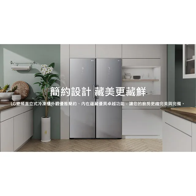 【LG 樂金】家電快配324公升WiFi變頻直立式由右至左開冷凍櫃(GR-FL40MS)