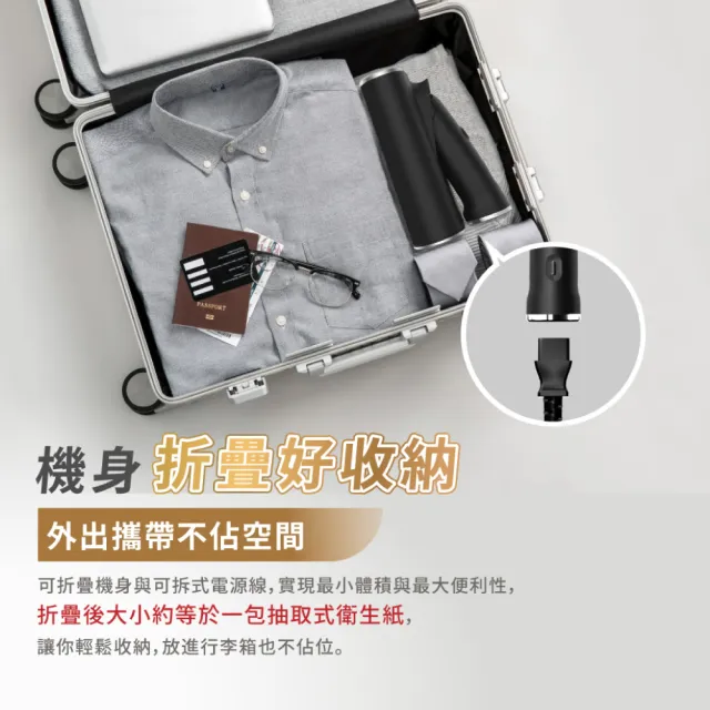 【SteamOne】James2 折疊蒸氣平燙/掛燙機 熨燙機 (15秒瞬熱/摺疊設計/雙水箱/高溫除菌/法國/父親節禮物)