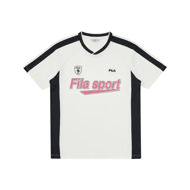 【FILA】FILA 男短袖圓領T恤-米白 1TEA-1501-IV