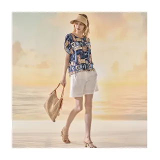 【Diffa】單邊貼袋綁帶短褲-女