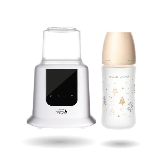 【Mammy Village 六甲村】BabyPot高效速熱溫奶器+OhMo歐哞・寬口矽膠玻璃奶瓶(哺乳用品/育兒神器/母乳回溫)