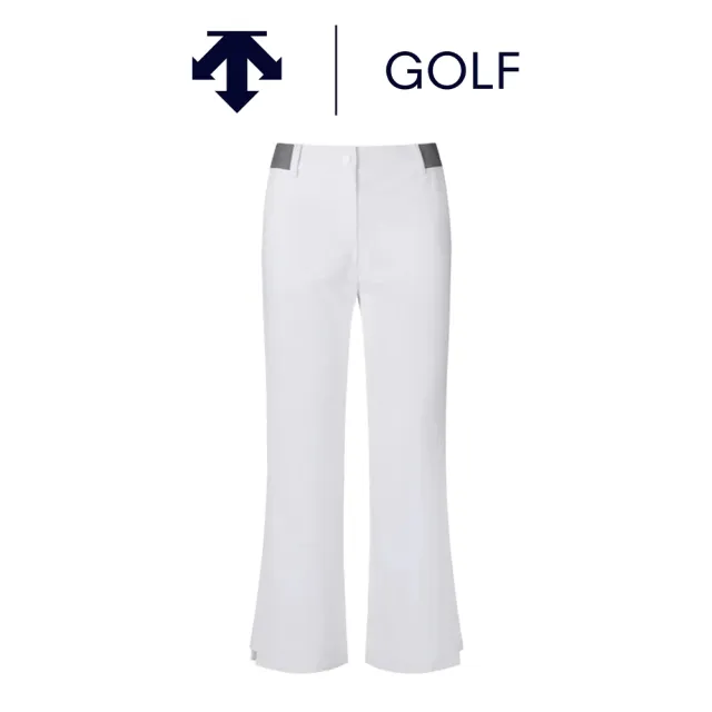 【DESCENTE】GOLF 迪桑特 女款 運動修身長褲 微喇叭褲 高爾夫長褲 運動褲 微喇叭褲(白色)