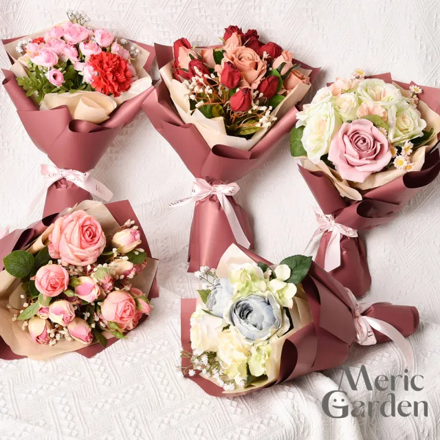 【Meric Garden】浪漫告白怦然心動限定花束_5款任選 仿真花束 玫瑰花束 送禮 浪漫花禮 畢業花束