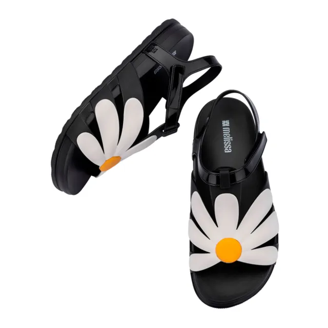 【Melissa】小白花羅馬涼鞋(黑色)