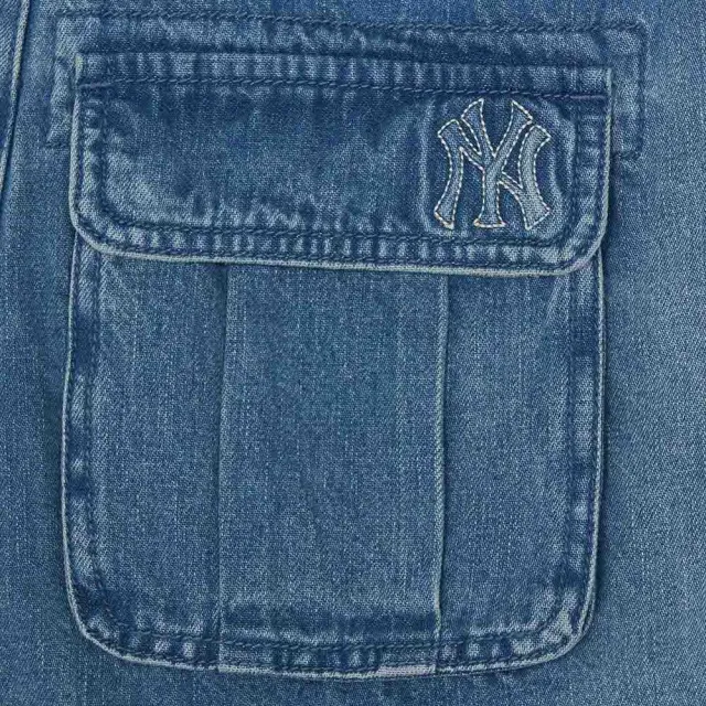 【MLB】女版 牛仔丹寧短褲裙 紐約洋基隊 (3FDSB0263-50INS)