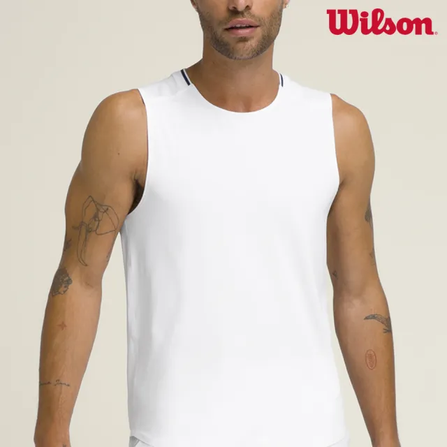 【WILSON】Elite Performance Tank 男款 服飾 運動背心 白色 WM00454511WTA