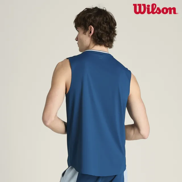 【WILSON】Elite Performance Tank 男款 服飾 運動背心 藍色 WM00454U089001