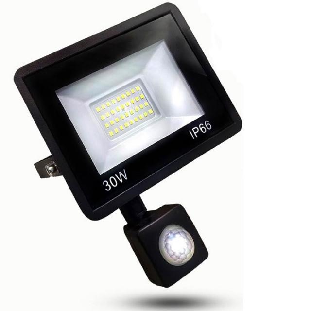 【KISS QUIET】質感黑 30W LED感應投射燈/全電壓/高PF-1入(LED投射燈/防水投射燈/戶外投射燈/感應投射燈)