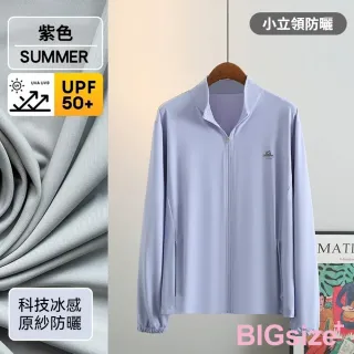 【B+ 大尺碼專家】現貨 大尺碼 女款 立領 冰絲 防曬 冰涼外套(0108072)