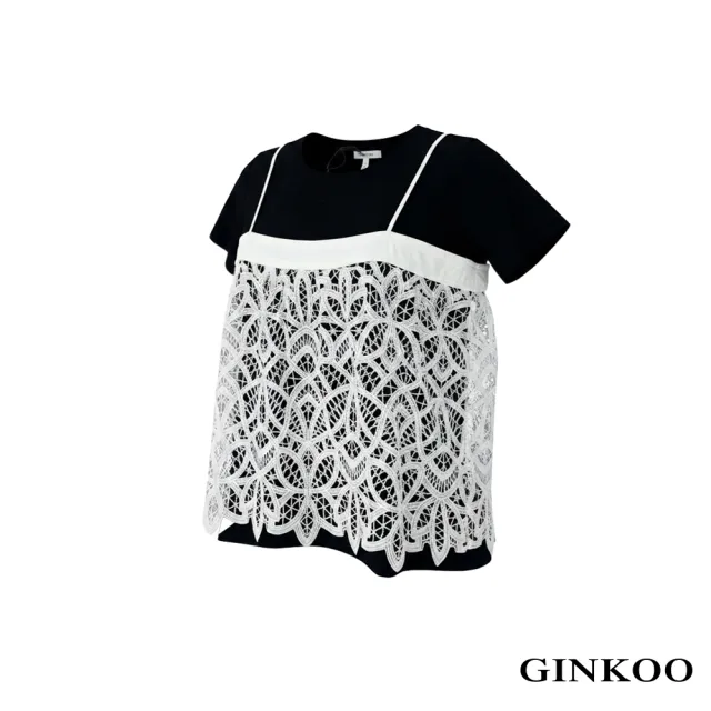 【GINKOO 俊克】蕾絲吊帶二件式上衣